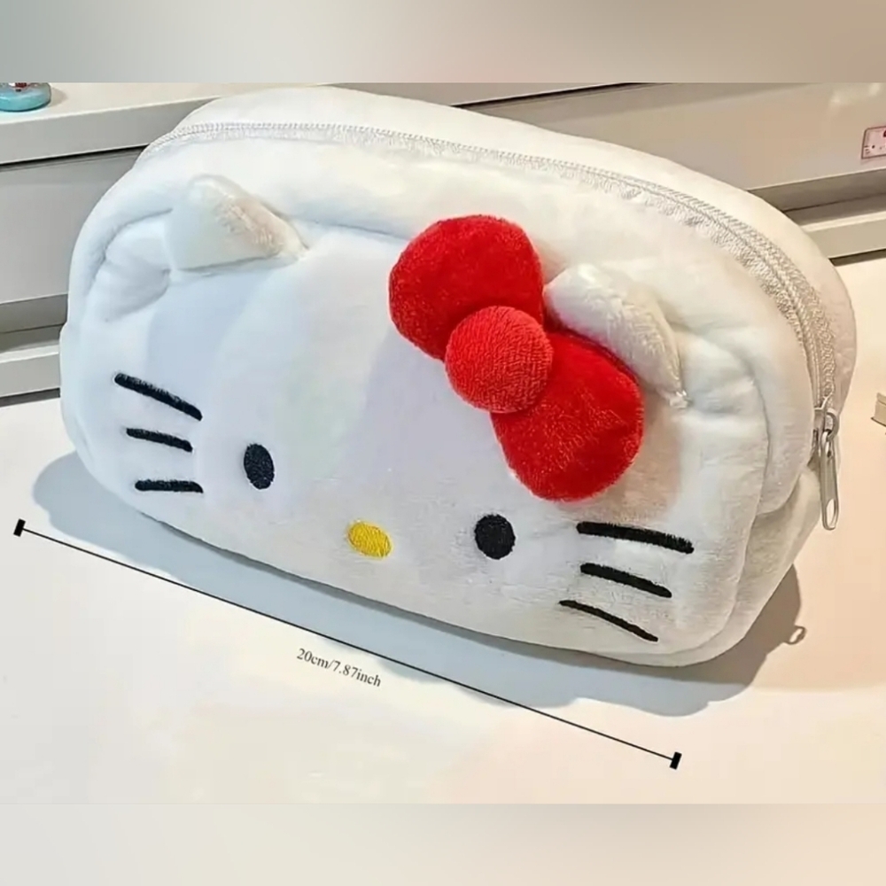 NEW! Hello Kitty White and Red Plush Bag with Bow
